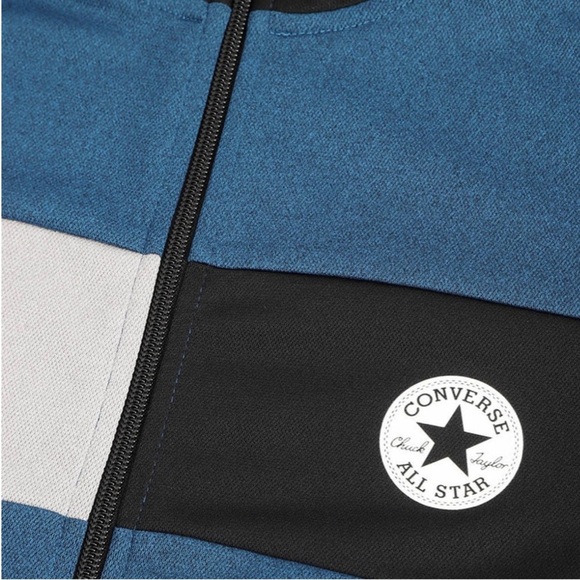 CONVERSE TRACK BOYS JACKET color block stand up collar Activewear Regulr fit Lrg - Picture 4 of 12